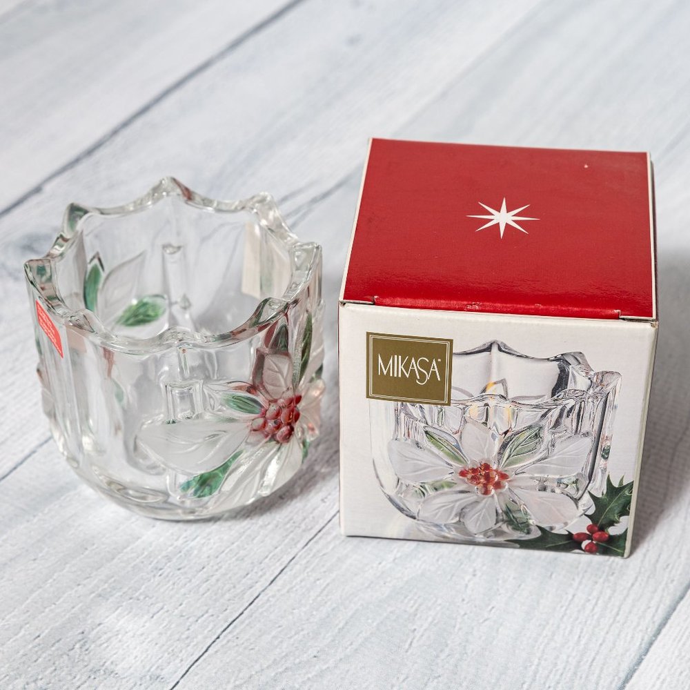 Mikasa -  Holiday Bloom Votive Candle Holder Crystal
